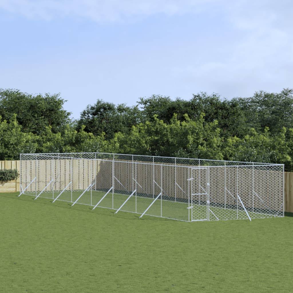 Chenil Extérieur Acier Galvanisé pour Chiens et Animaux Jardin 4x16x2 m – ComfortXL Outdoor Living