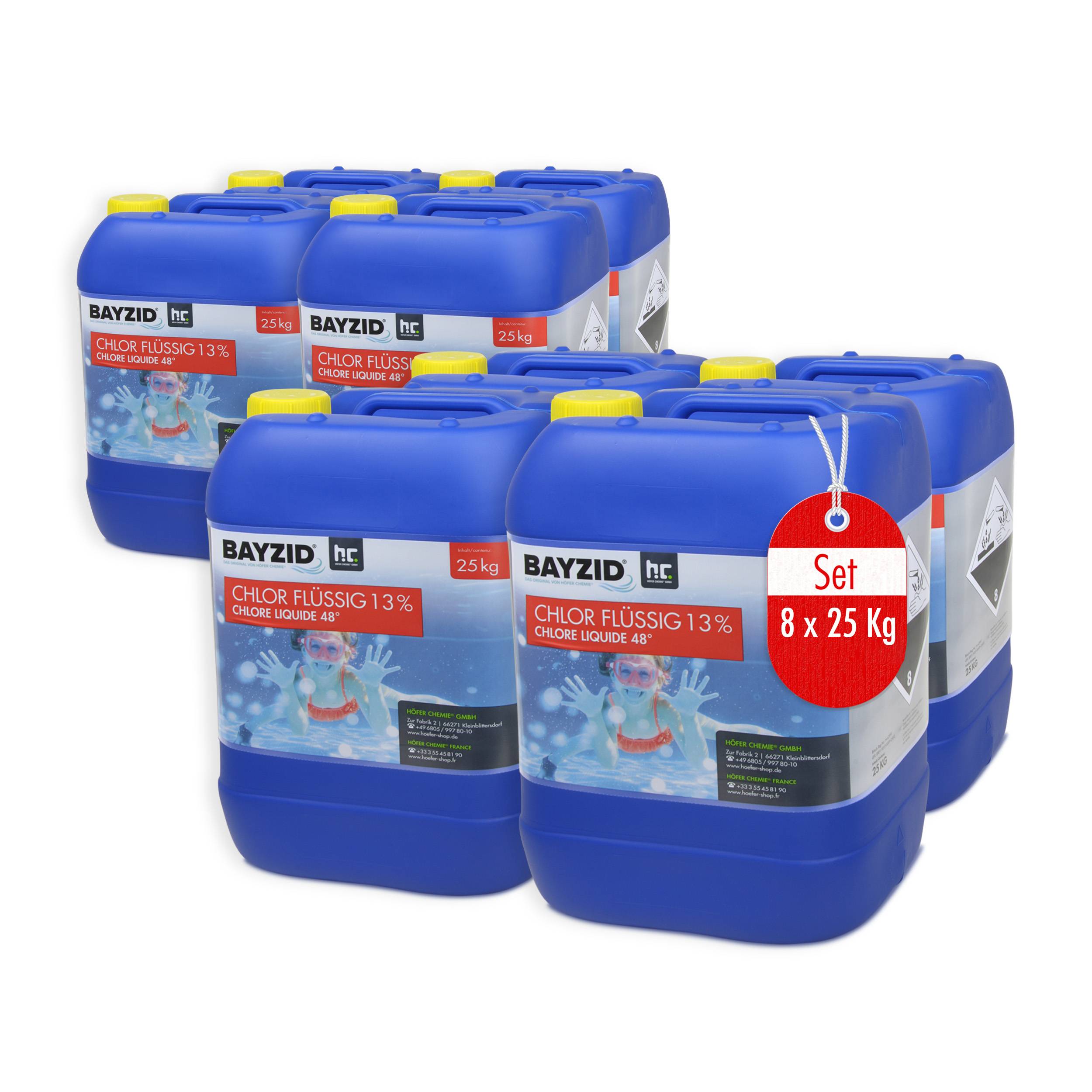 Chlore liquide 48° Bayzid® en bidon de 25 KG (20L) x 8