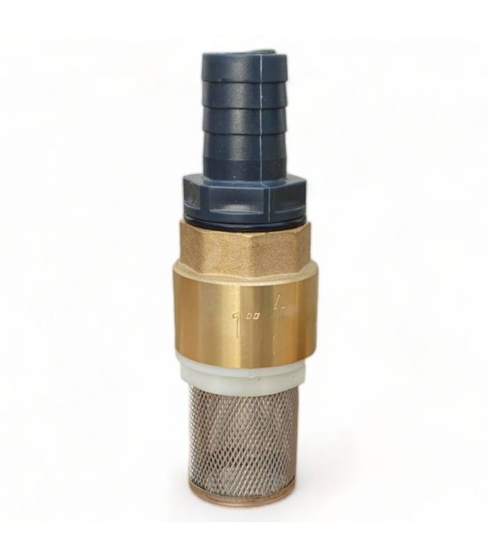 Clapet anti retour en laiton avec crépine et manchette, pour pompe - 1 pouce (25 mm)