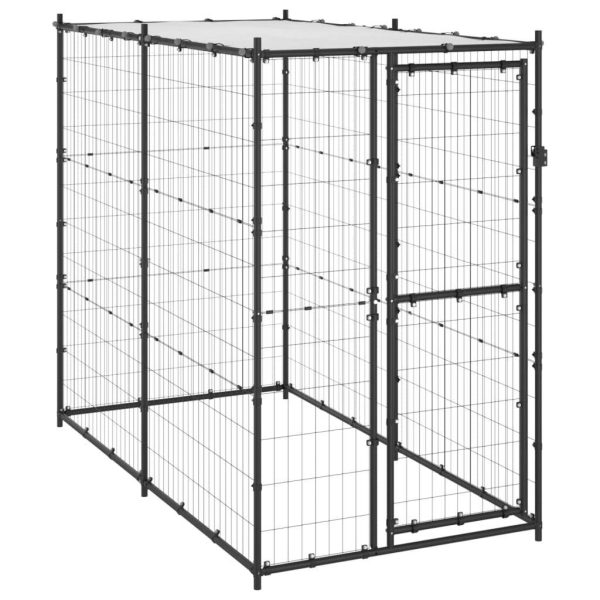 Chenil extérieur cage enclos parc animaux chien d’extérieur pour chiens acier avec toit 110 x 220 x 180 cm Chenil extérieur cage enclos parc animaux chien d’extérieur pour chiens acier avec toit 110 x 220 x 180 cm