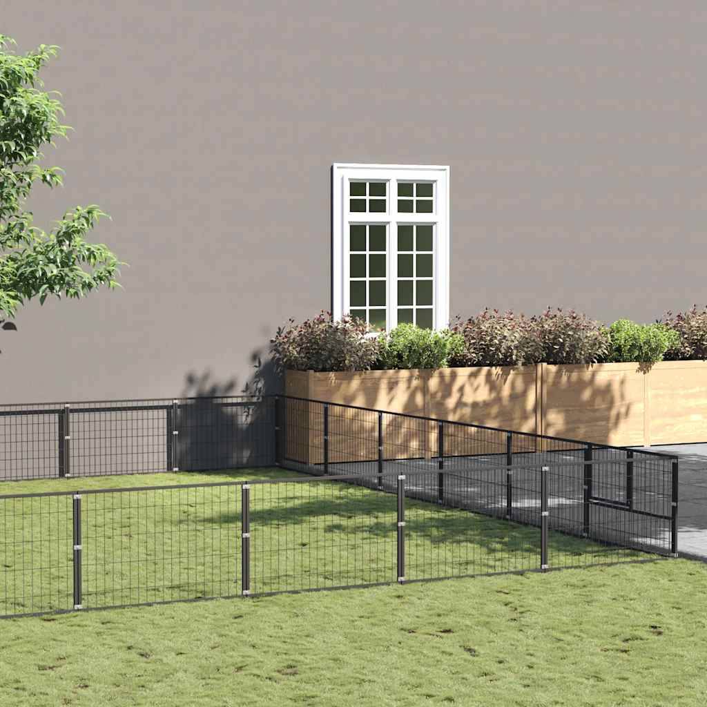 Chenil Noir 60 m² Acier vidaXL 3082173