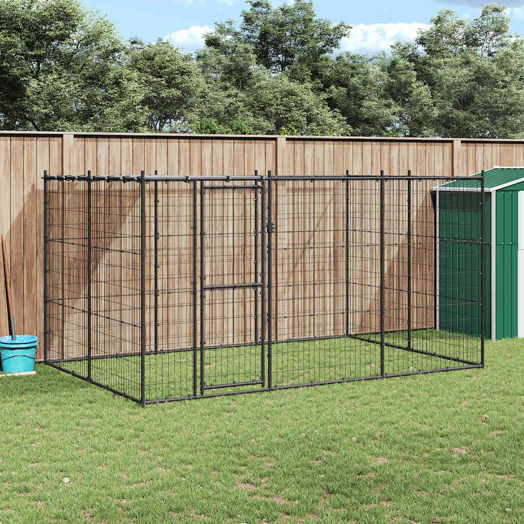 Chenil extérieur Acier avec toit 7,26 m² vidaXL 3082293