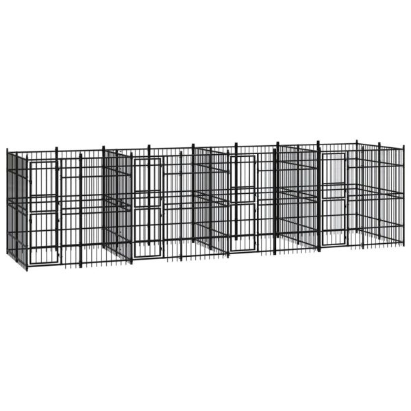 Chenil d’extérieur pour chiens Acier 14,75 m² vidaXL 3098012 Chenil d’extérieur pour chiens Acier 14,75 m² vidaXL 3098012