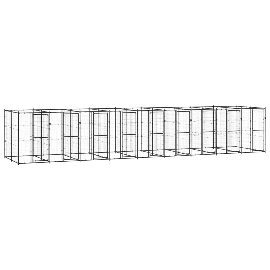 Chenil d'extérieur pour chiens Acier 21,78 m² vidaXL 3082267