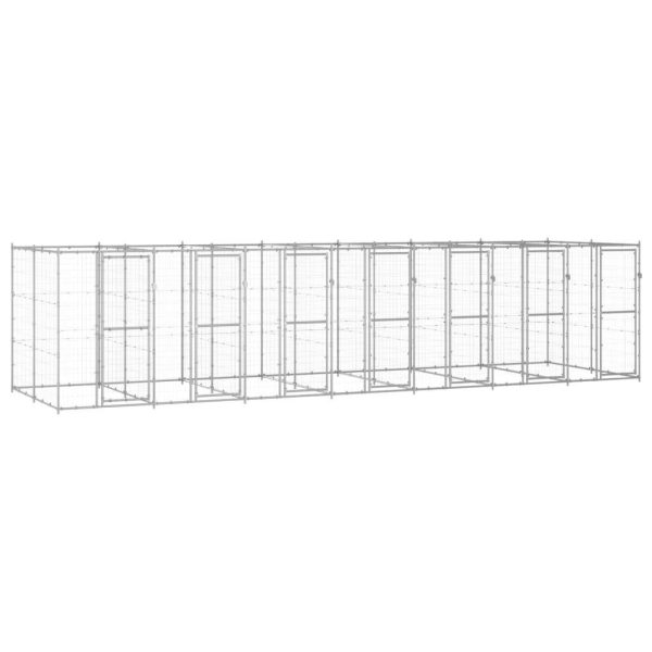 Chenil extérieur cage enclos parc animaux chien extérieur acier galvanisé 16,94 m²