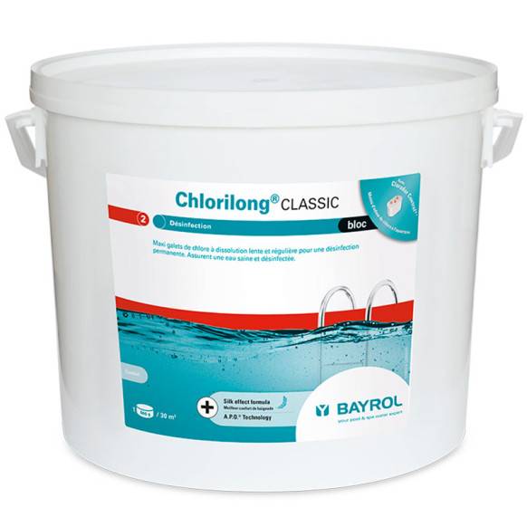 Chlore lent Bayrol Chlorilong Classic Bloc de 500 g Traitement de l'eau -