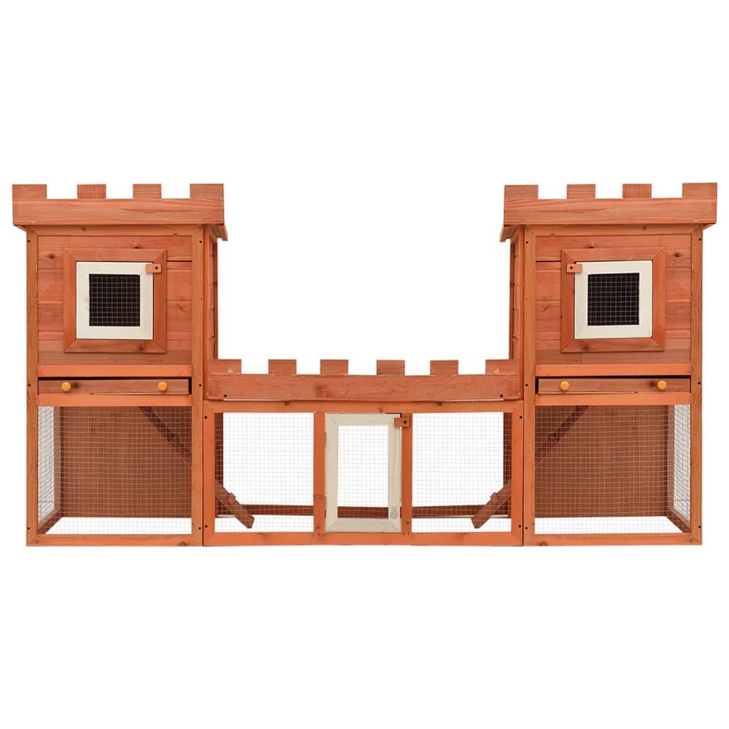 Clapier large d'extérieur - Cage d'extérieur avec maison double rj522