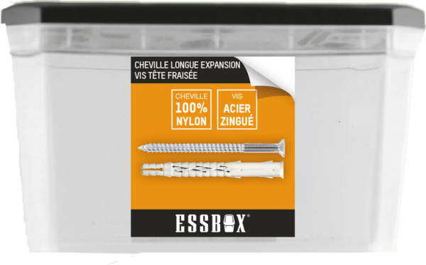 Cheville ESSBOX SCELL-IT nylon – Ø8 mm x 100 mm – Boite de 50 – EX-91013408100 Cheville ESSBOX SCELL-IT nylon – Ø8 mm x 100 mm – Boite de 50 – EX-91013408100