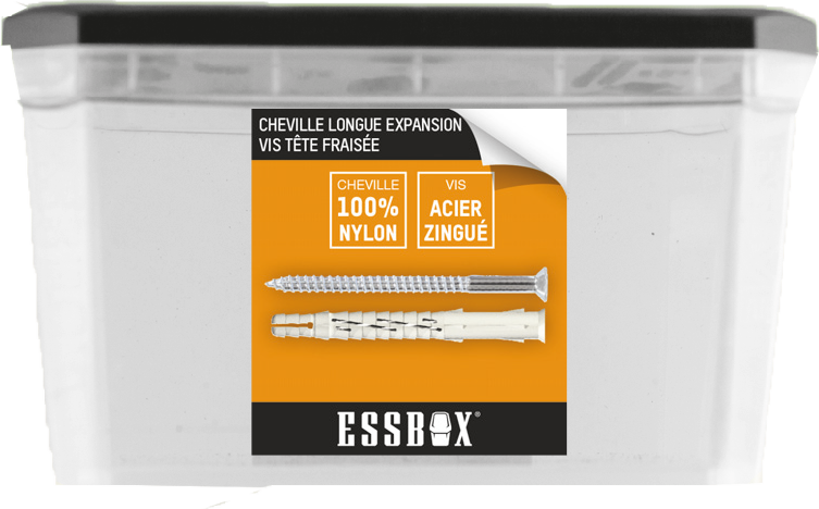 Cheville ESSBOX SCELL-IT nylon - Ø8 mm x 80 mm - Boite de 50 - EX-91013408080