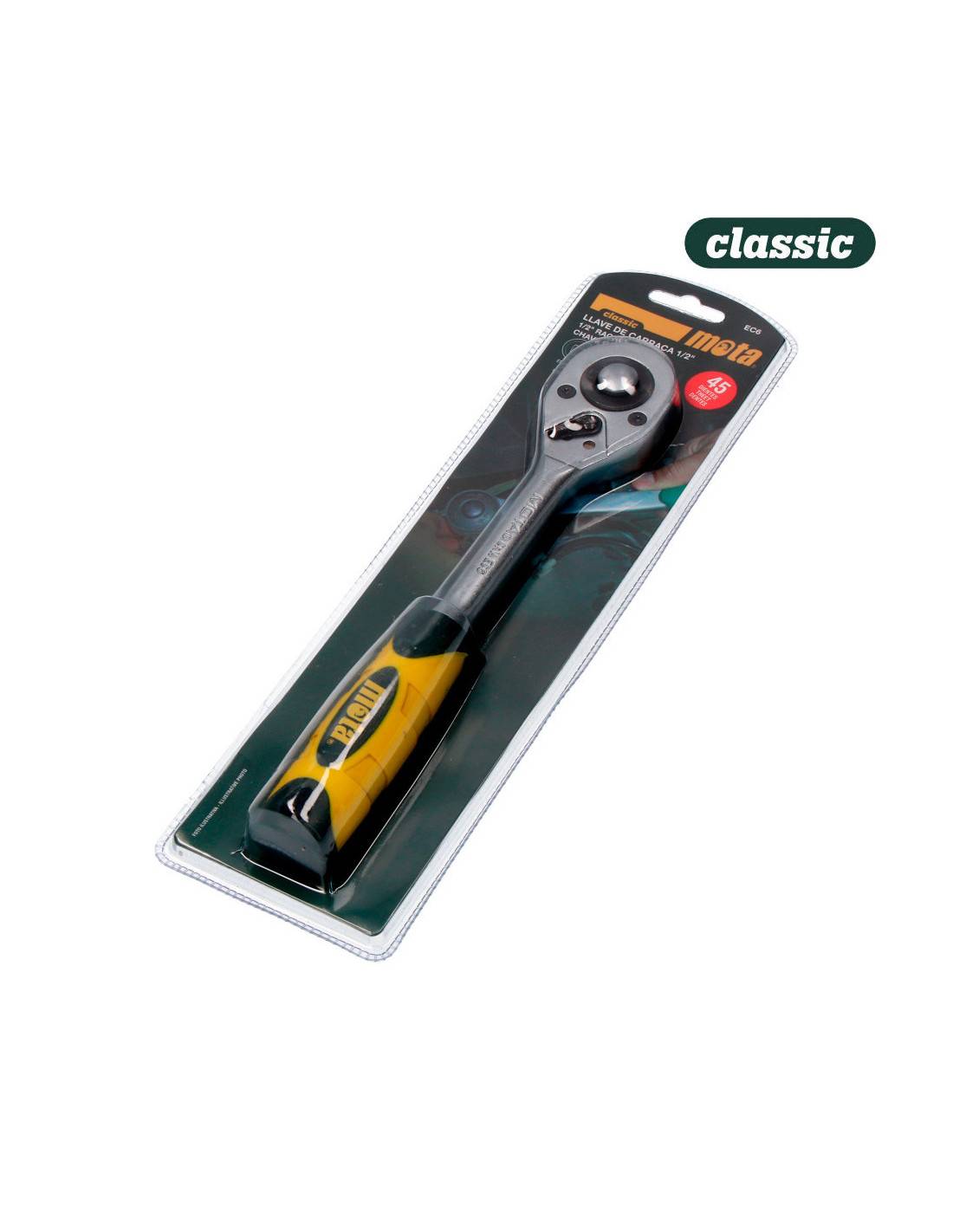 Clé à Cliquet 1/2'' Mota Robuste Cliquet 45 Dents Cr.v Pour Usage Intensif. - Mota Herramientas