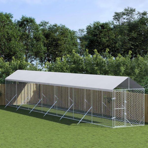 Chenil Extérieur Acier Galvanisé avec Toit de Protection Jardin 2x14x2,5 m – ComfortXL Outdoor Living Chenil Extérieur Acier Galvanisé avec Toit de Protection Jardin 2x14x2,5 m – ComfortXL Outdoor Living