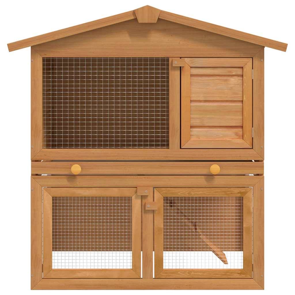 Clapier d'extérieur - Cage d'extérieur Enclos pour petits animaux 3 portes Bois rj519
