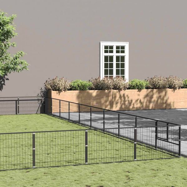 Chenil Noir 100 m² Acier vidaXL 3082197