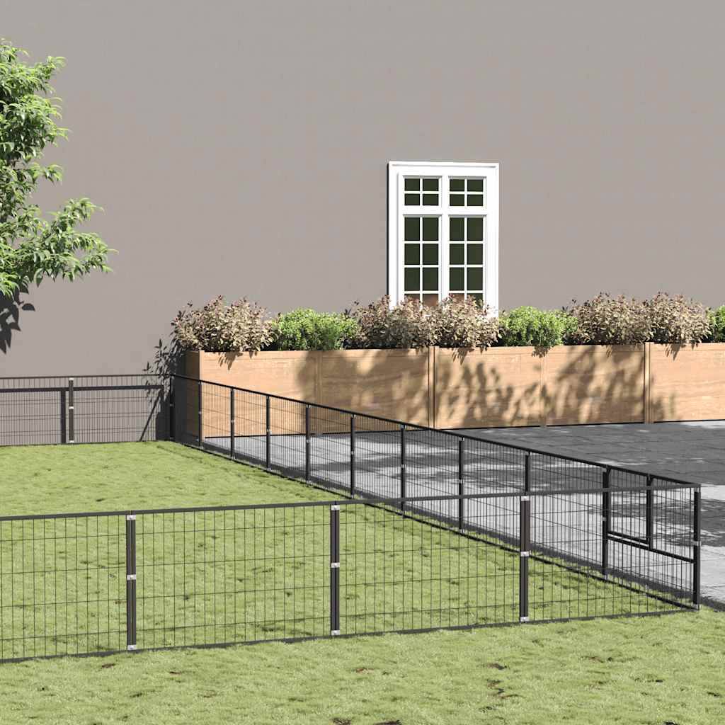 Chenil Noir 100 m² Acier vidaXL 3082197