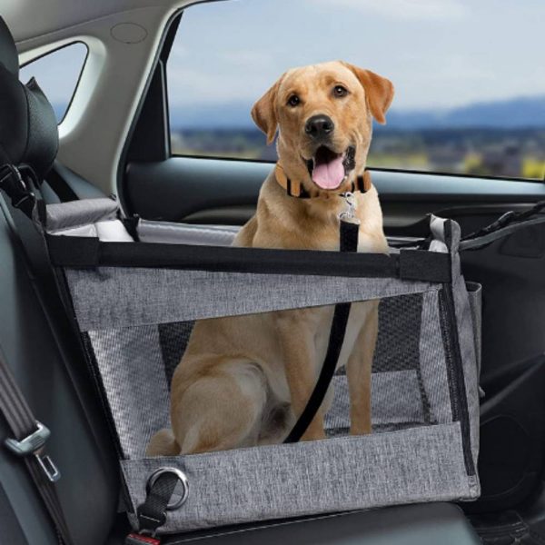 Chenil pour voiture – siège de sécurité pour chien Gris – MCBOSON Chenil pour voiture – siège de sécurité pour chien Gris – MCBOSON
