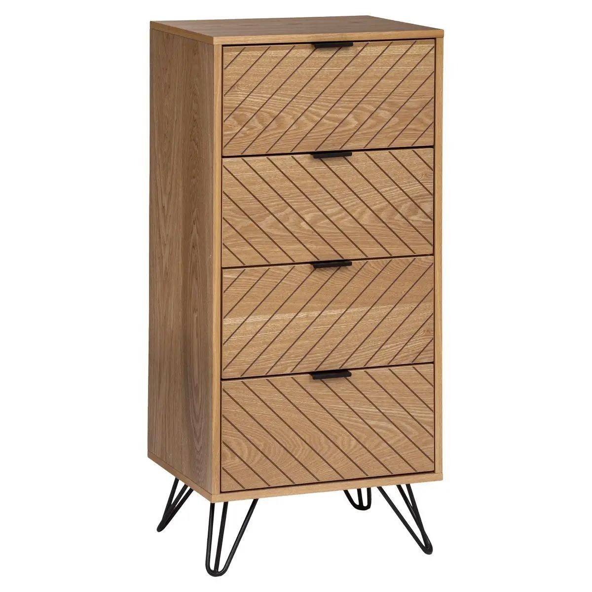 Chiffonnier 4 Tiroirs Design "Naomi" 106cm Beige