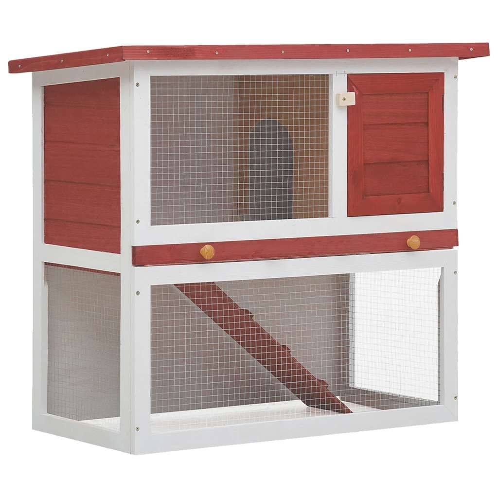 Clapier d'extérieur 1 porte Rouge Bois vidaXL 170833