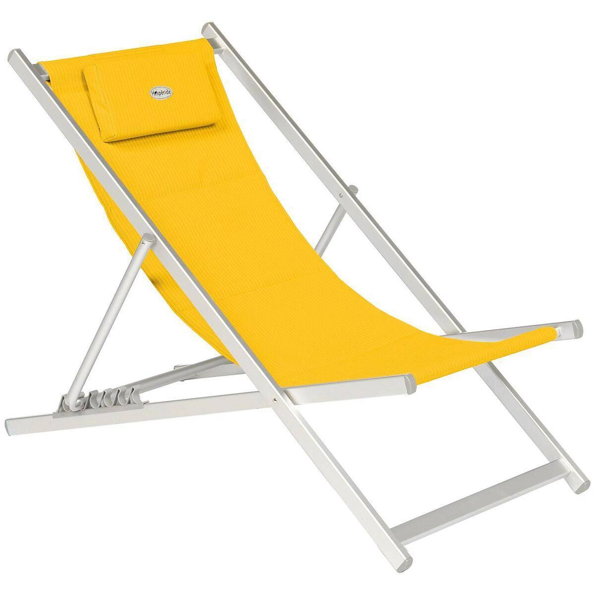 Chilienne de jardin "Honolulu" jaune moutarde en aluminium satiné Hespéride
