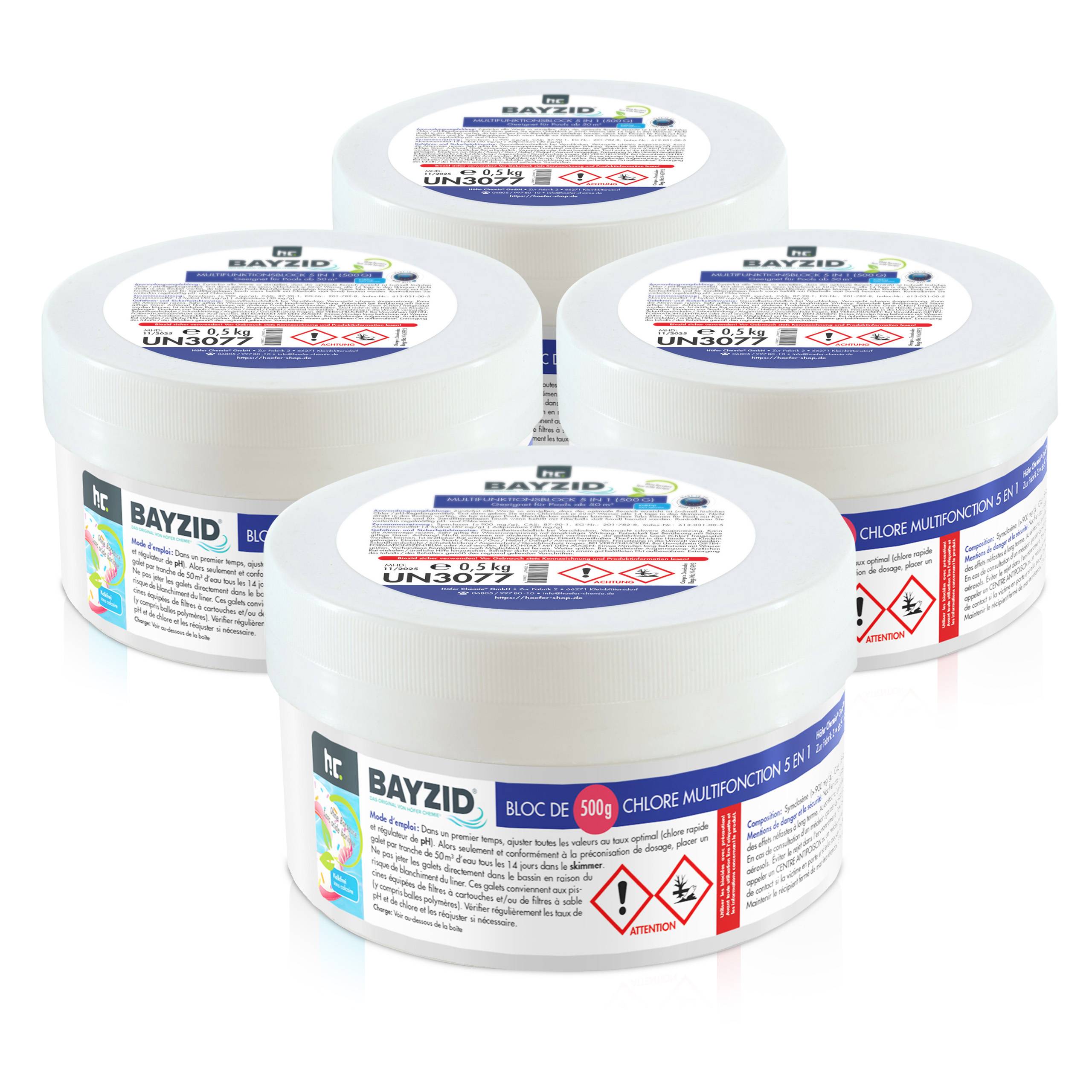 Chlore multifonction Bayzid®, bloc de 500g x 4