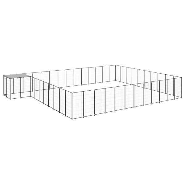 Chenil extérieur 37,51 m² acier avec toit de protection pour jardin Noir – ComfortXL Outdoor Living Chenil extérieur 37,51 m² acier avec toit de protection pour jardin Noir – ComfortXL Outdoor Living