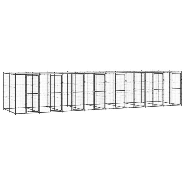 Chenil extérieur cage enclos parc animaux chien extérieur acier avec toit 19,36 m² Chenil extérieur cage enclos parc animaux chien extérieur acier avec toit 19,36 m²