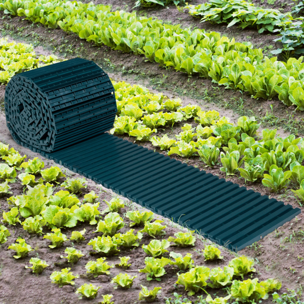 Chemin de potager 5M déroulable en plastique vert pour jardin Chemin de potager 5M déroulable en plastique vert pour jardin