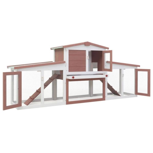 Clapier large d’extérieur – Cage d’extérieur Marron et blanc 204x45x85 cm Bois rj526 Clapier large d’extérieur – Cage d’extérieur Marron et blanc 204x45x85 cm Bois rj526