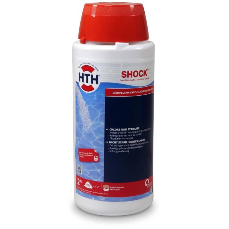 Hypochlorite de calcium - Chlore choc hth® SHOCK poudre / granulés extra fins - 1,6 kg