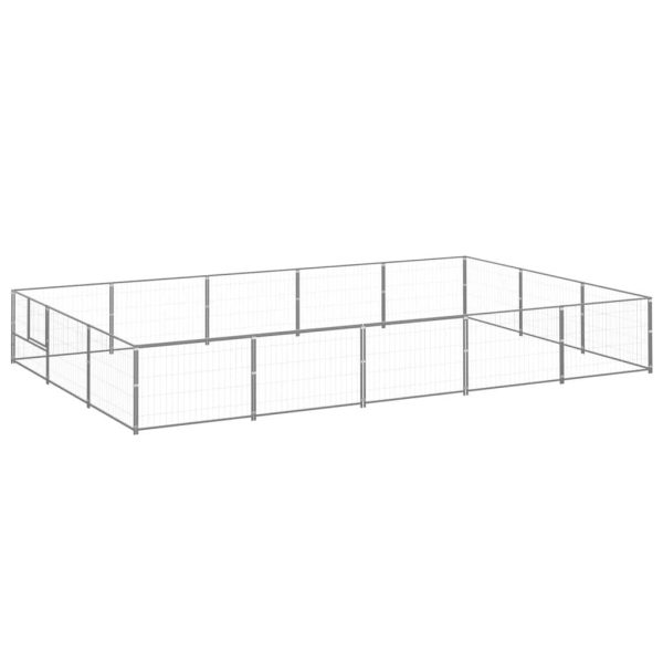 Chenil Chien Extérieur Acier Parc de Jeu Sécurisé pour Jardin Argenté 15 m² – ComfortXL Outdoor Living Chenil Chien Extérieur Acier Parc de Jeu Sécurisé pour Jardin Argenté 15 m² – ComfortXL Outdoor Living