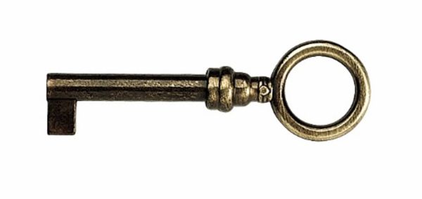Clef X 42 ronde zamak finition laitonné vieilli – CADAP – 1253/28V