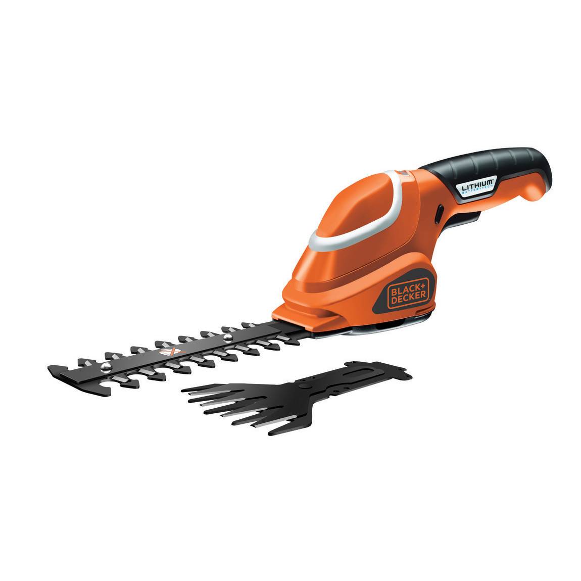 Cisaille - Sculpte-haies sans fil - 7,2 V - Cisaille 100 mm, écartement 23mm - Sculpte-haies 130 mm, écartement 8mm