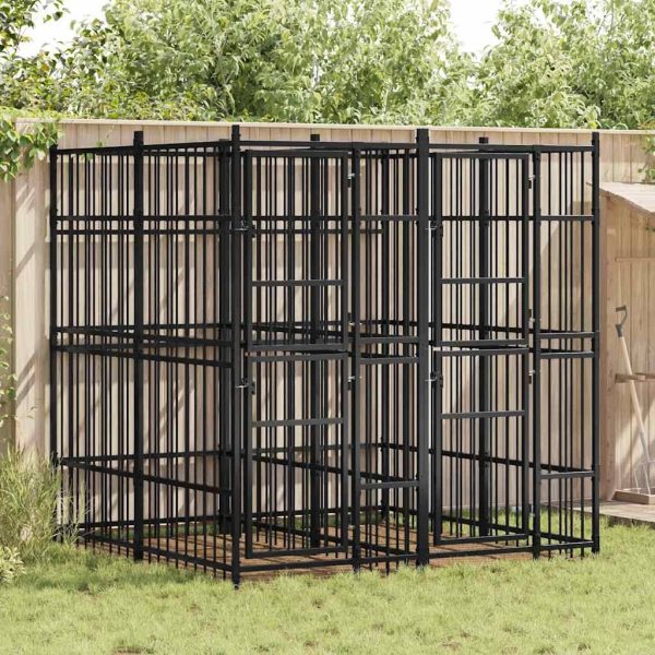 Chenil d’extérieur pour chiens Acier 3,69 m² vidaXL 3097937 Chenil d’extérieur pour chiens Acier 3,69 m² vidaXL 3097937