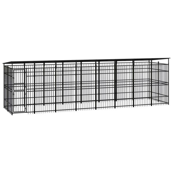 Chenil d’extérieur avec toit pour chiens Acier 14,75 m² vidaXL 3097971