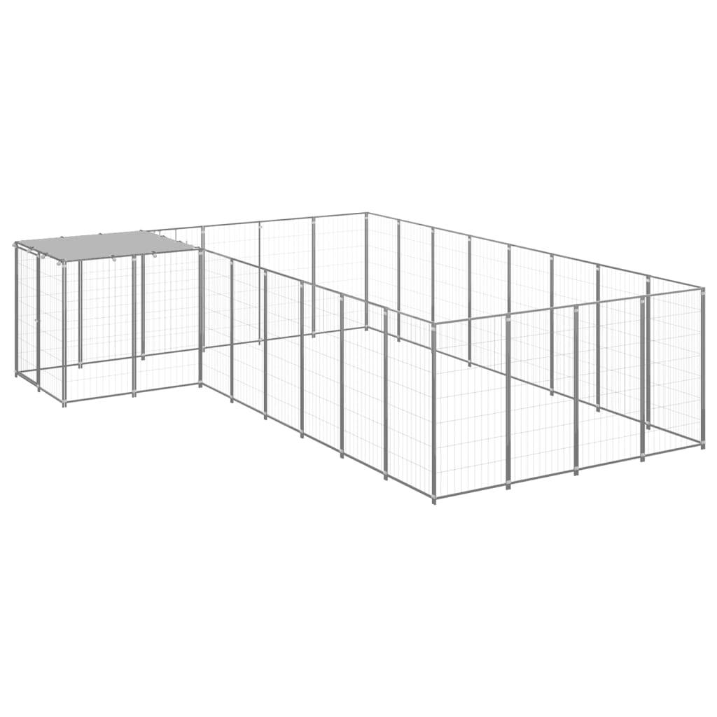 Chenil Argenté 10,89 m² Acier vidaXL 3082232