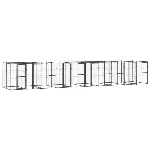 Chenil extérieur cage enclos parc animaux chien d’extérieur pour chiens acier 24,2 m² Chenil extérieur cage enclos parc animaux chien d’extérieur pour chiens acier 24,2 m²