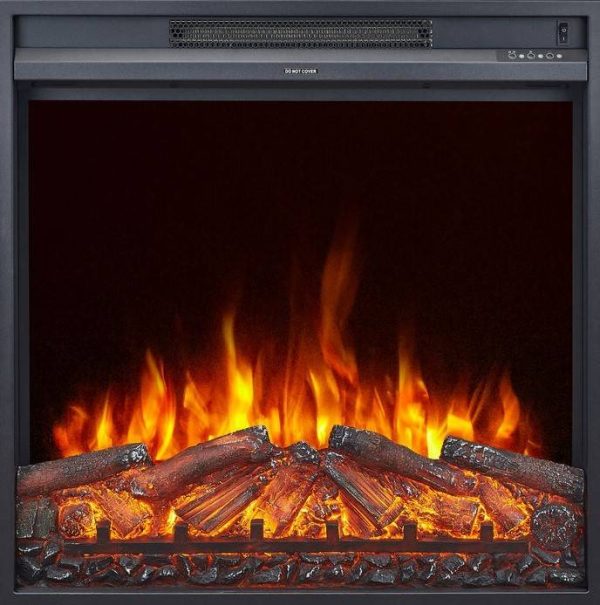 CHEMIN’ARTE – Insert électrique Oxford 2XL avec Effet flammes LED, Chauffage 2000W, programmation, télécommande