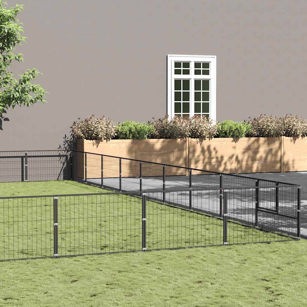 Chenil Noir 90 m² Acier vidaXL 3082194
