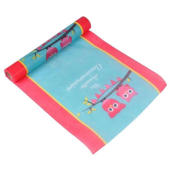 Chemin de Table Jetable «Chouette» 28cmx5m Bleu & Rose Chemin de Table Jetable «Chouette» 28cmx5m Bleu & Rose