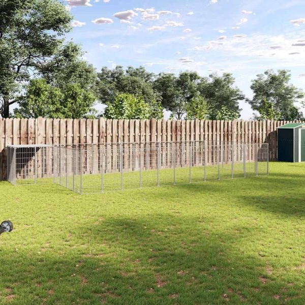 Chenil Argenté 22,99 m² Acier vidaXL 3082223