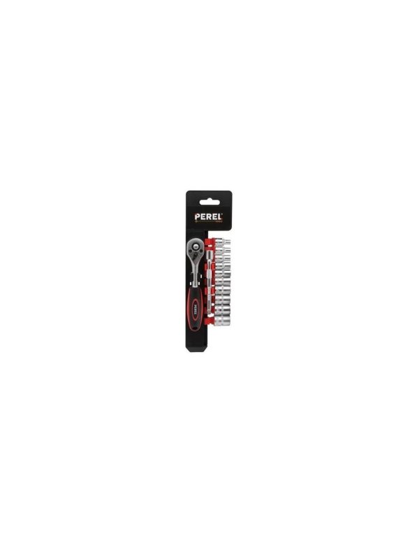 Clef à Cliquet 1/4′ Avec Jeu De Douilles 1/4′ – 12 Pcs