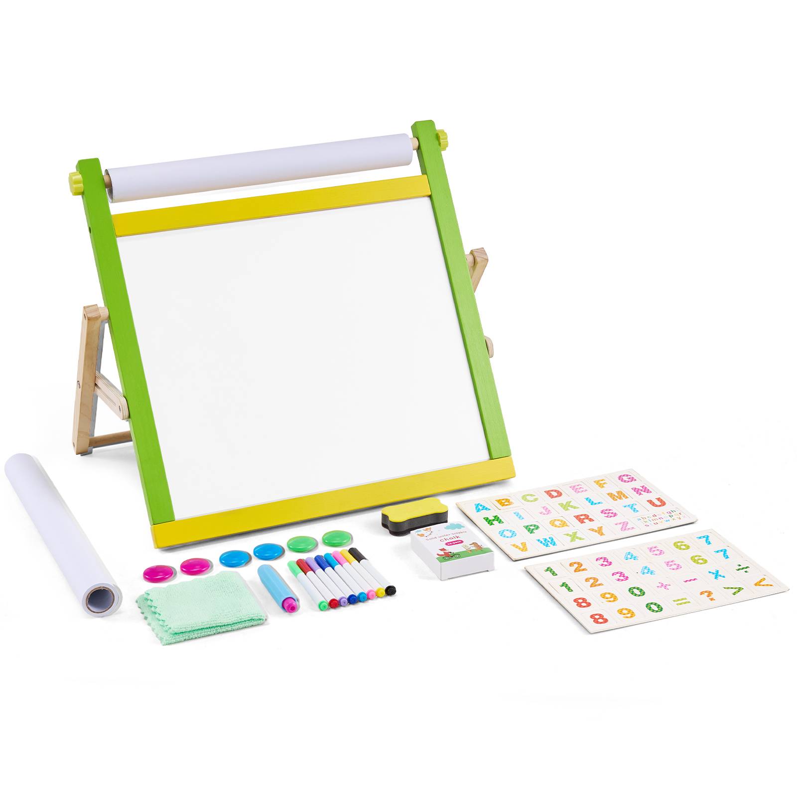 VEVOR Chevalet art table enfants, bois 3 en 1, tableau blanc magnétique, noir, dessin, pliable.