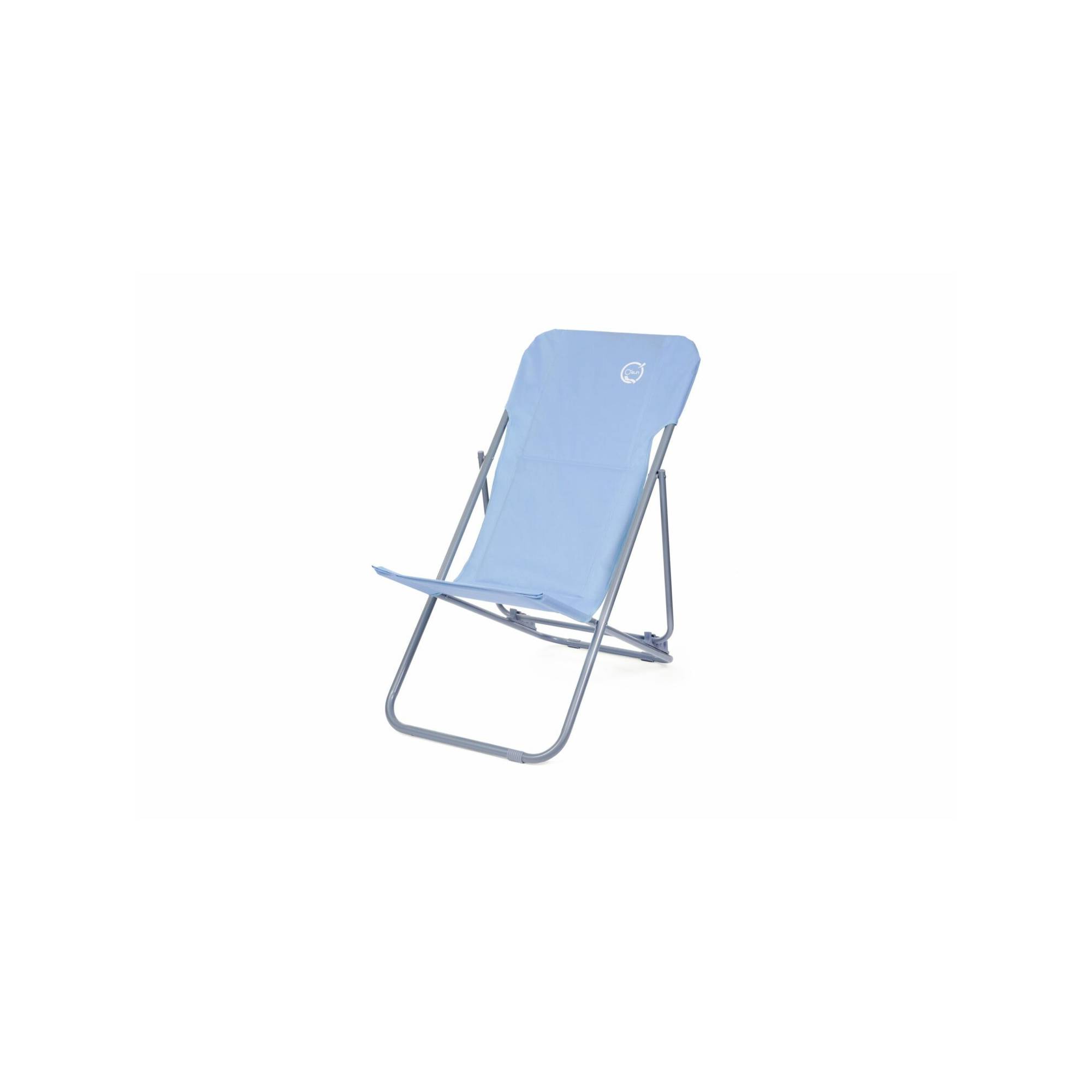 Chilienne de jardin pliable - 4 positions - O'Sun - Bleu - Dimensions : 96 x 55 x 98 cm