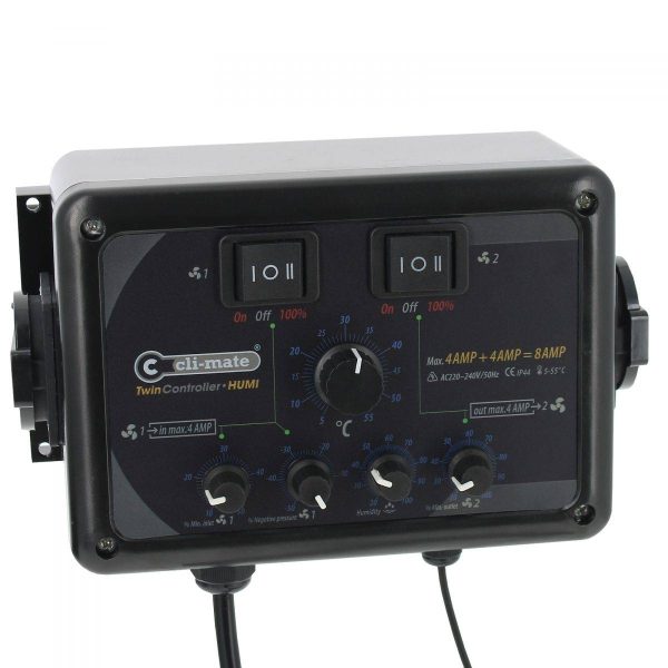 CLI-MATE Twin Controller 4+4 Amp – Humidité / T°/Pression négative
