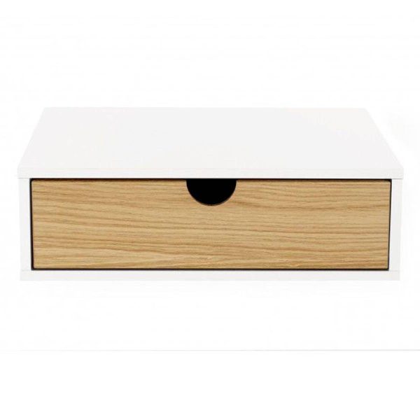Chevet Mural Design en Bois «Tafar» 40cm Blanc Chevet Mural Design en Bois «Tafar» 40cm Blanc