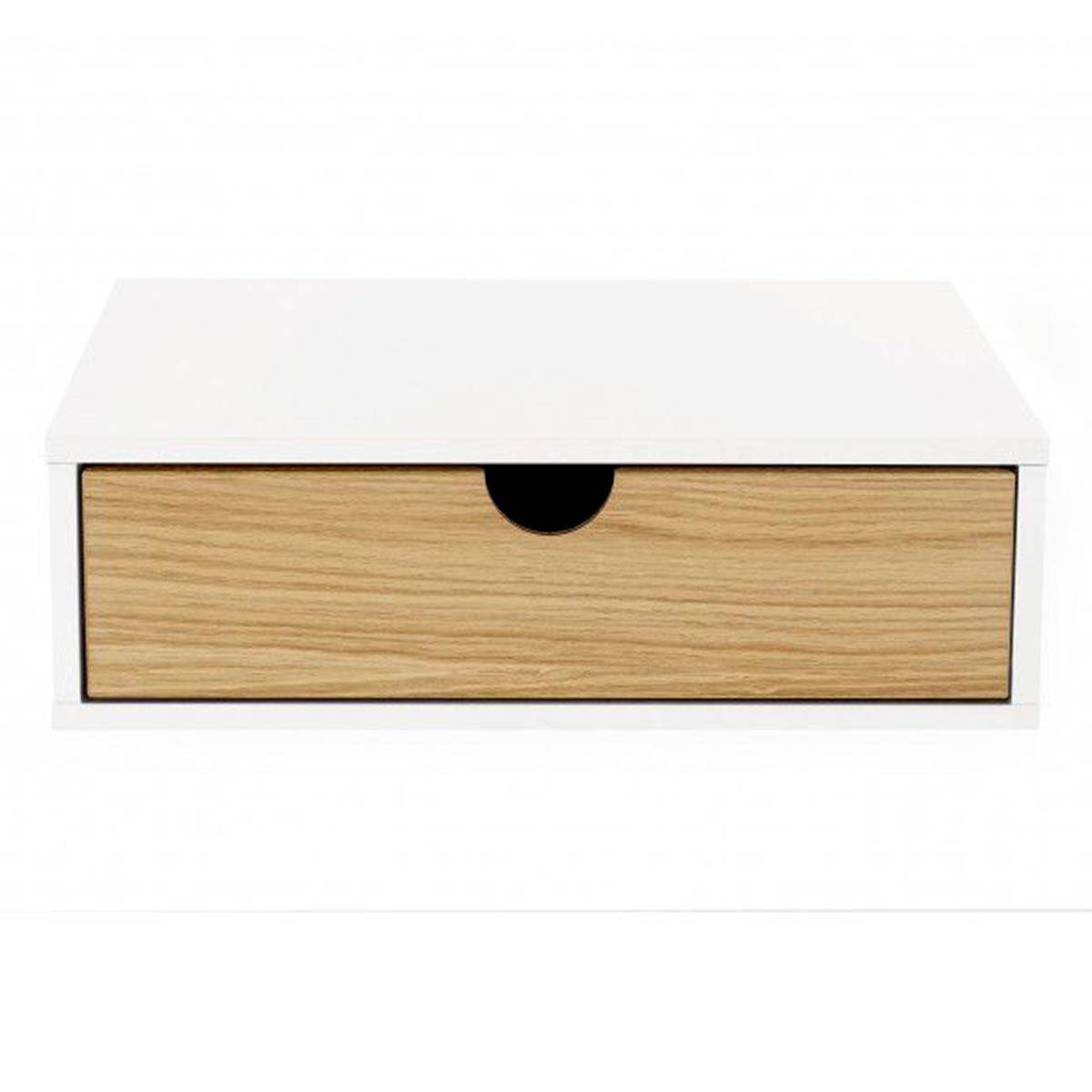 Chevet Mural Design en Bois "Tafar" 40cm Blanc
