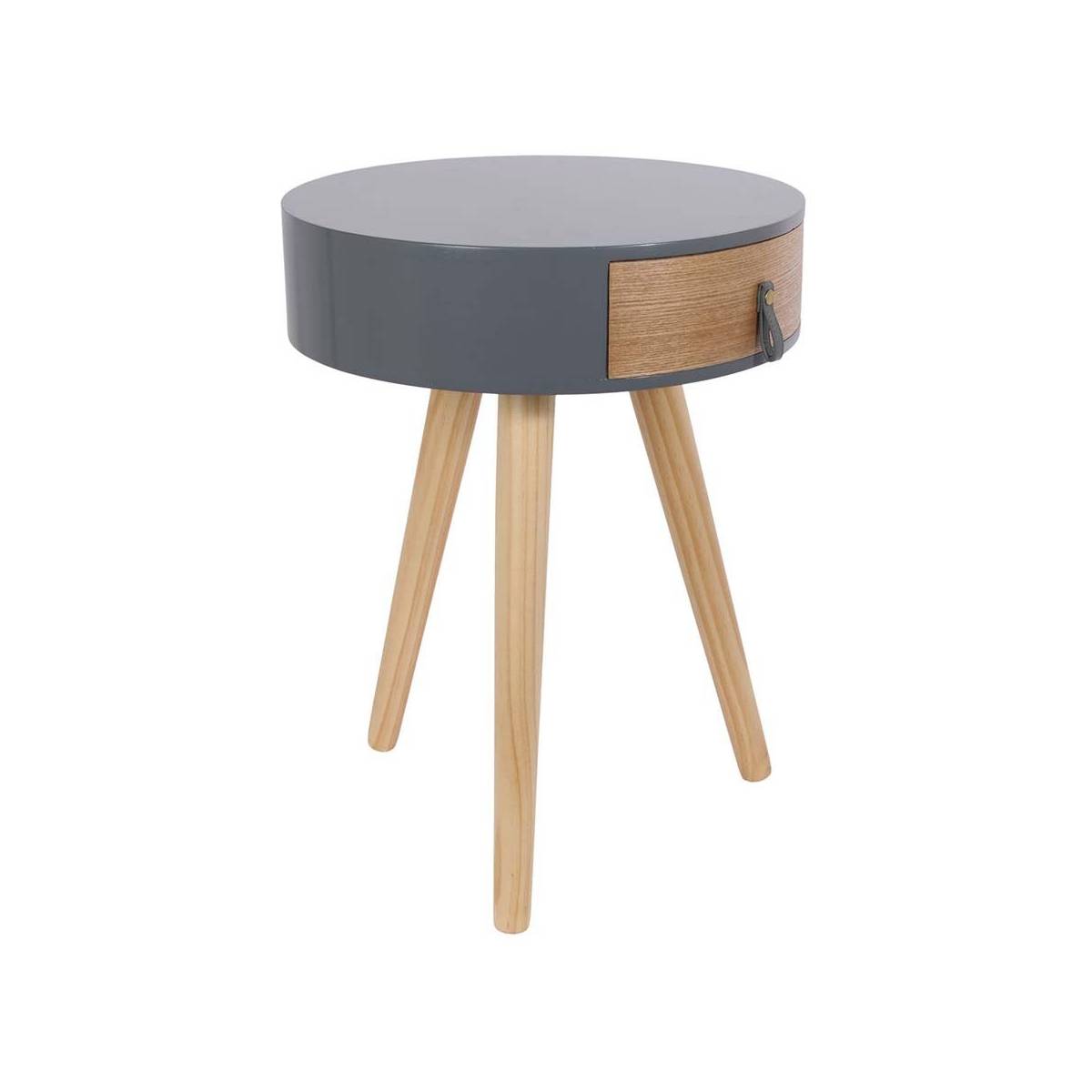 Chevet en bois scandinave Nora (Lot de 2) Gris