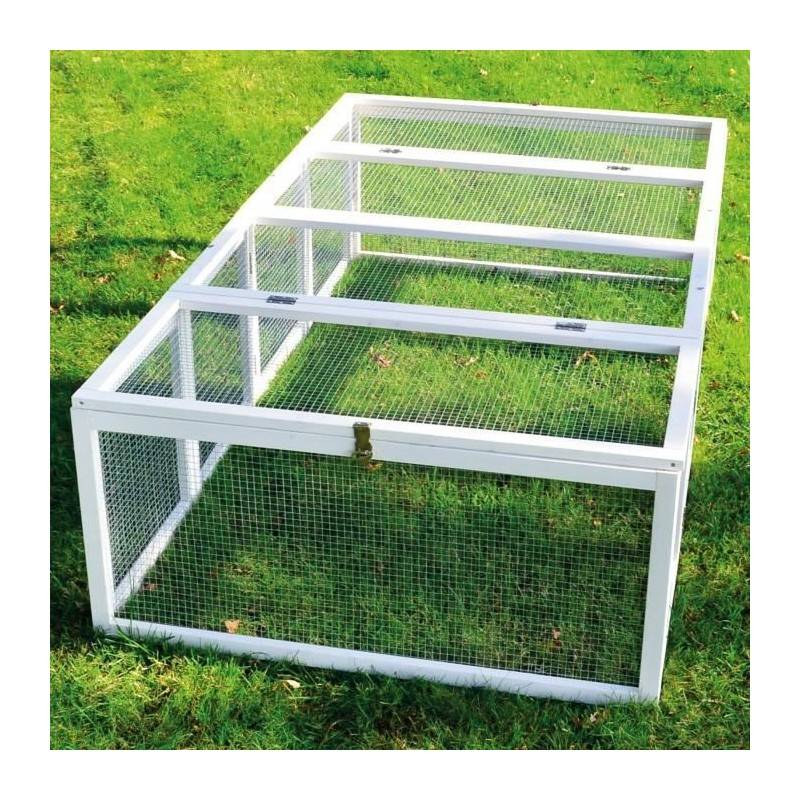Clapier lapins Rabbit Run exterieur- Cage Mobile -Couleur Blanc