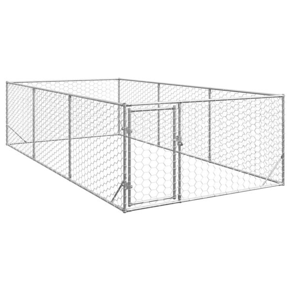 Chenil d’extérieur – Cage d’extérieur – Chenil de jardin pour chiens porte 2x4x1 m acier galvanisé