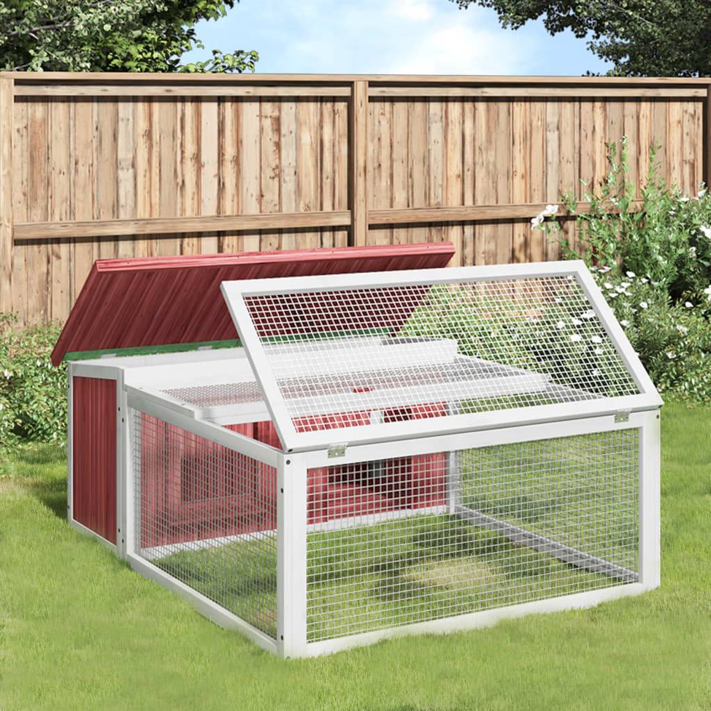 Clapier à lapins en bois avec parc de jeu pour jardin moka – ComfortXL Outdoor Living