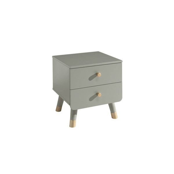 Chevet 2 Tiroirs Vert Olive et Gold – TINY GREEN Chevet 2 Tiroirs Vert Olive et Gold – TINY GREEN
